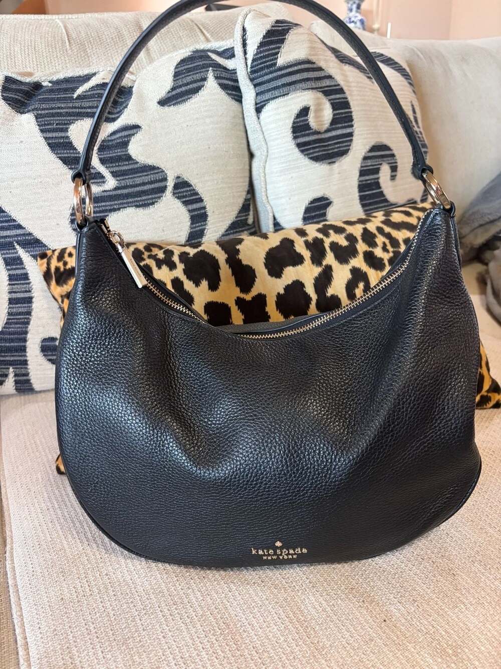 Kate Spade New York Black Pebbled Leather Shoulder Bag